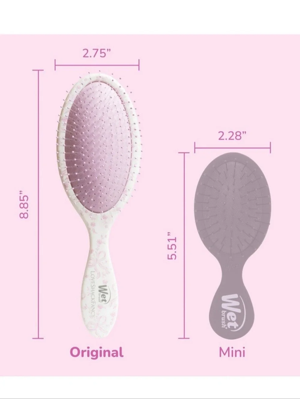 NWT LoveShackFancy x Wet Brush Original Detangler Pink Chantilly/ Coquette Bow